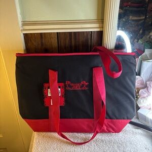 Trader Joe Black and Red Tote Bag NWT